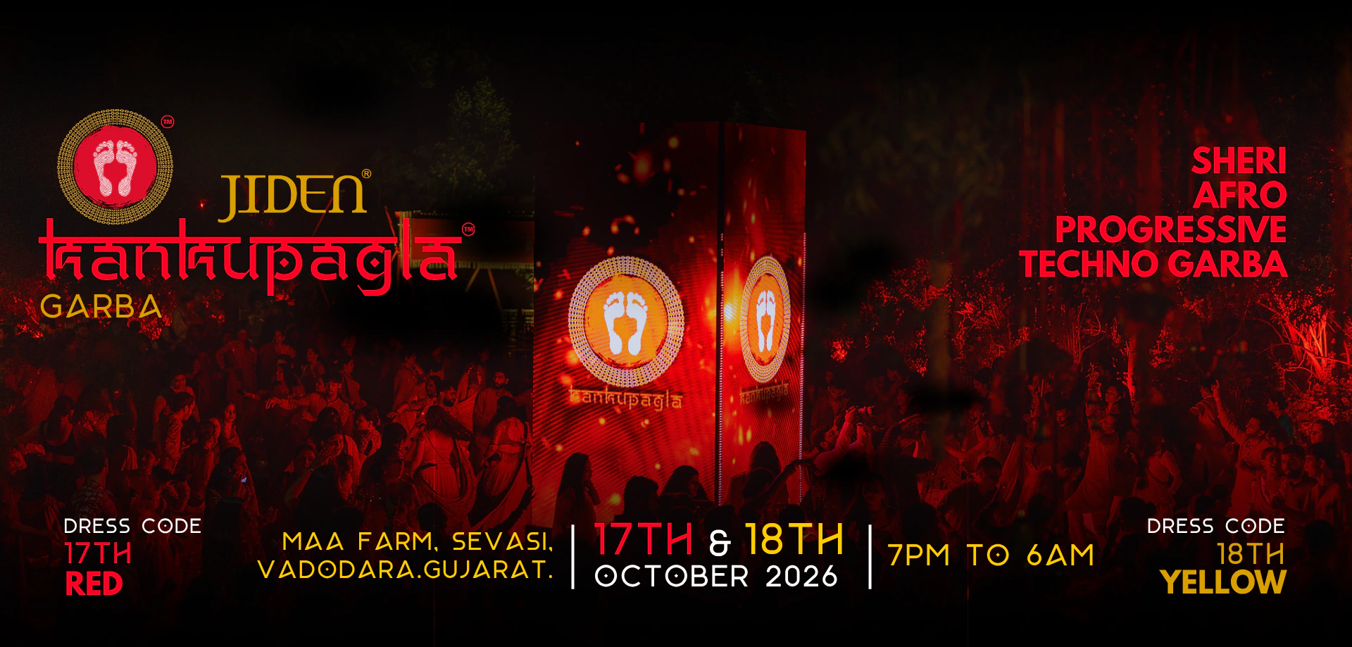 Kankupagla 2026 Garba event details: 17th and 18th October at Maa Farm, Sevasi, Vadodara